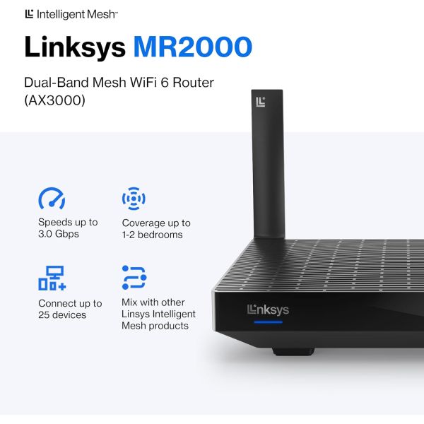 Linksys MR2000-KE Hydra 6 Dual-Band Mesh WiFi 6 Gaming Router