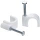 Pace Round White 5mm Cat5, Alarm Cable Clips Secure Fastenings Cables 100 Pack