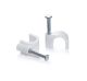 Pace Round 6mm Cat5, Cat6 Cable Clips Secure Fastenings Cables 100 Pack - White 