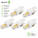 AVA RJ45 Modular Plug, Toolless Connector Cat5/5e/6 Cables 5 Pack 