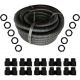 20mm x 10m PVC Contractor Packs of corrugated conduit with 10 Glands – Black 