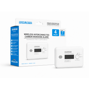 WisuAlarm Wireless Interconnected Carbon Monoxide Alarm - 4 Pack