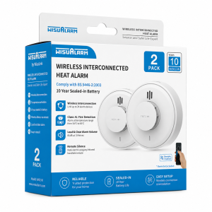 WisuAlarm Wireless Interconnected Heat Alarm 10 Years Battery - 2 Pack