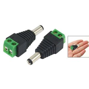 Male DC Power Plug Connector terminal For TVI CCTV Cameras Pack of 100