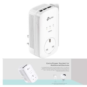 TP-Link TL-PA8030P AV1300 3-Port Gigabit Passthrough Powerline HD TV Adapter X 1 Refurbished 
