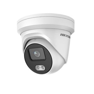 Hikvision AcuSense 4MP fixed lens ColorVu turret camera with audio - White